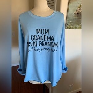 Blue Grandma Graphic Sweatshirt
